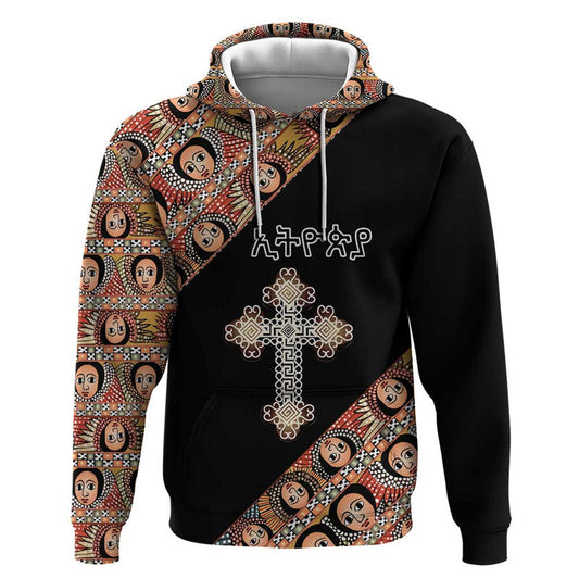 Ethiopian Orthodox Church Angel Black Color Hoodie