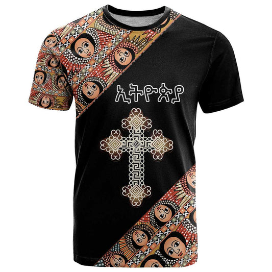 Ethiopian Orthodox Church Angel Black Color T Shirt
