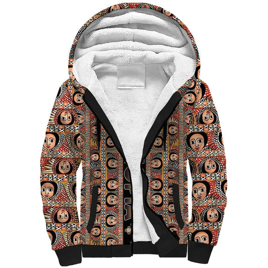 Ethiopian Tewahedo Angel Orthodox Black Color Sherpa Hoodie
