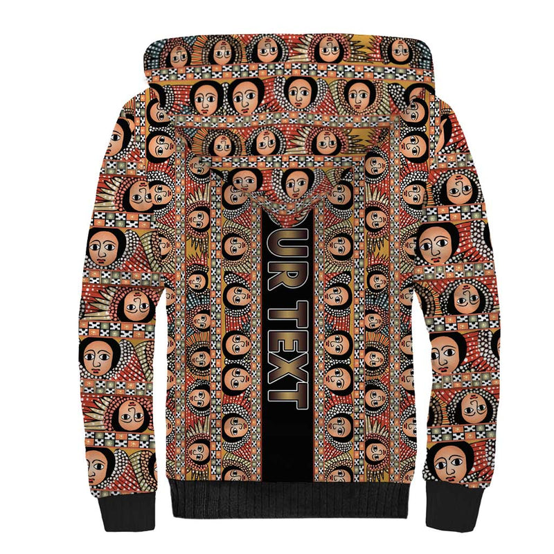 Ethiopian Tewahedo Angel Orthodox Black Color Sherpa Hoodie