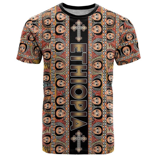 Ethiopian Tewahedo Angel Orthodox Black Color T Shirt