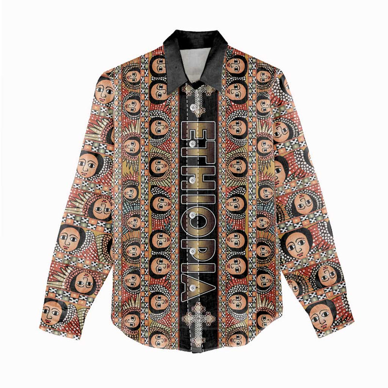 Ethiopian Tewahedo Angel Orthodox Black Color Women Casual Shirt