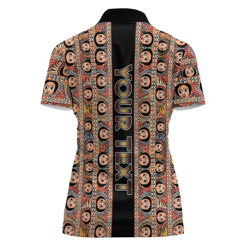 Ethiopian Tewahedo Angel Orthodox Black Color Women Polo Shirt