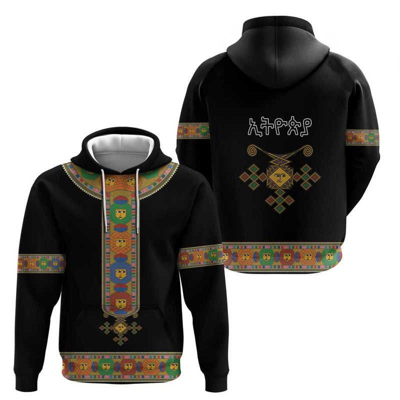 Ethiopia Saba Kemis Habesha Style Black Color Hoodie
