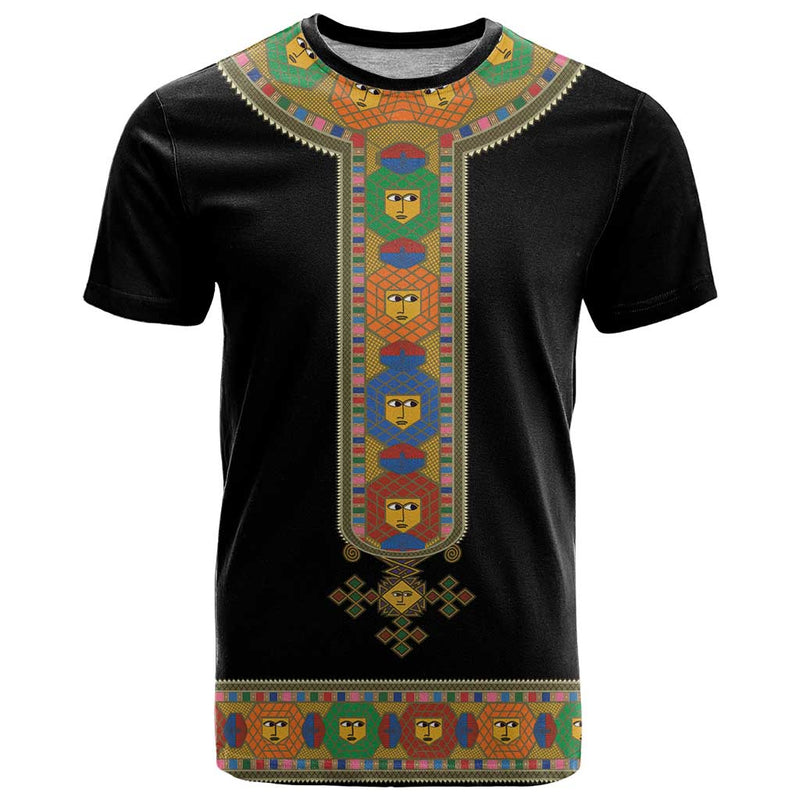 Ethiopia Saba Kemis Habesha Style Black Color T Shirt