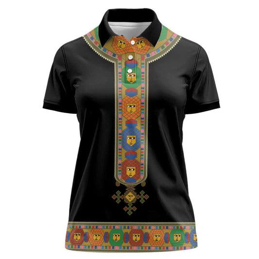 Ethiopia Saba Kemis Habesha Style Black Color Women Polo Shirt