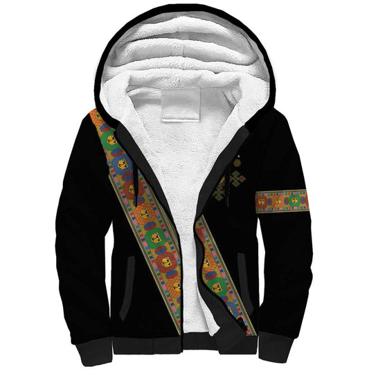 Ethiopia Saba Kemis Sash Style Black Color Sherpa Hoodie