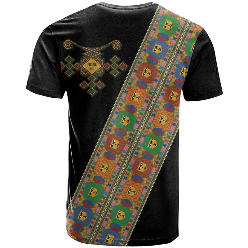 Ethiopia Saba Kemis Sash Style Black Color T Shirt