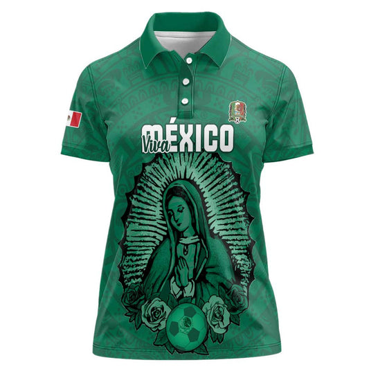 Custom Mexico Guadalupe Football Viva Mexico Women Polo Shirt