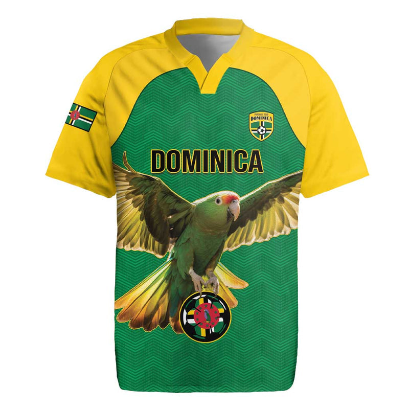 Custom Dominica Football Sisserou Parrot Green Color Rugby Jersey