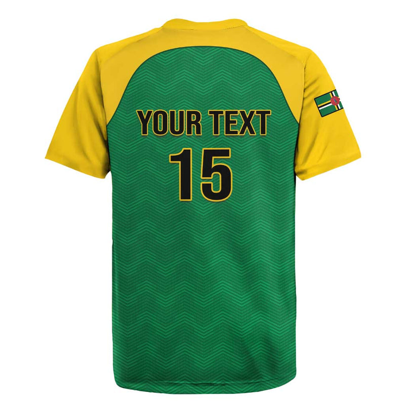 Custom Dominica Football Sisserou Parrot Green Color Rugby Jersey