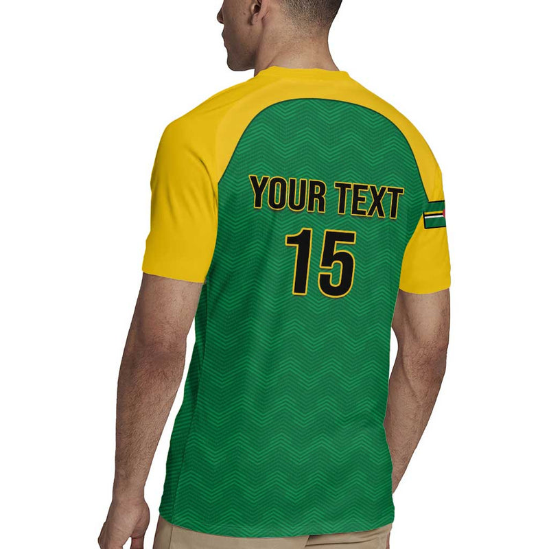 Custom Dominica Football Sisserou Parrot Green Color Rugby Jersey
