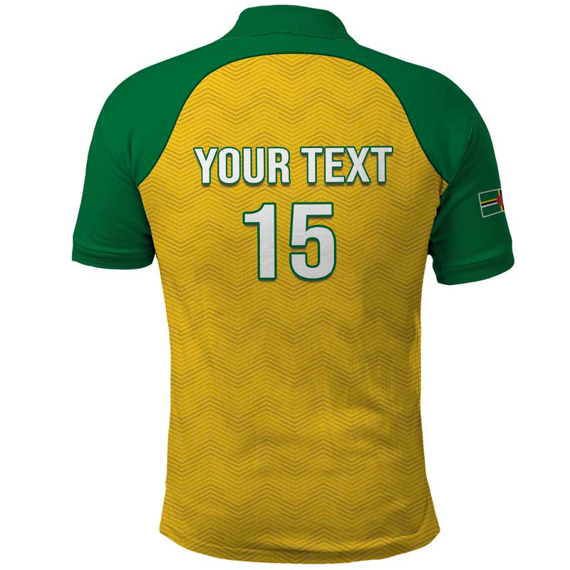 Custom Dominica Football Sisserou Parrot Yellow Color Polo Shirt