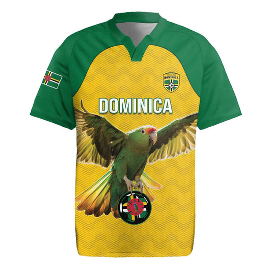 Custom Dominica Football Sisserou Parrot Yellow Color Rugby Jersey