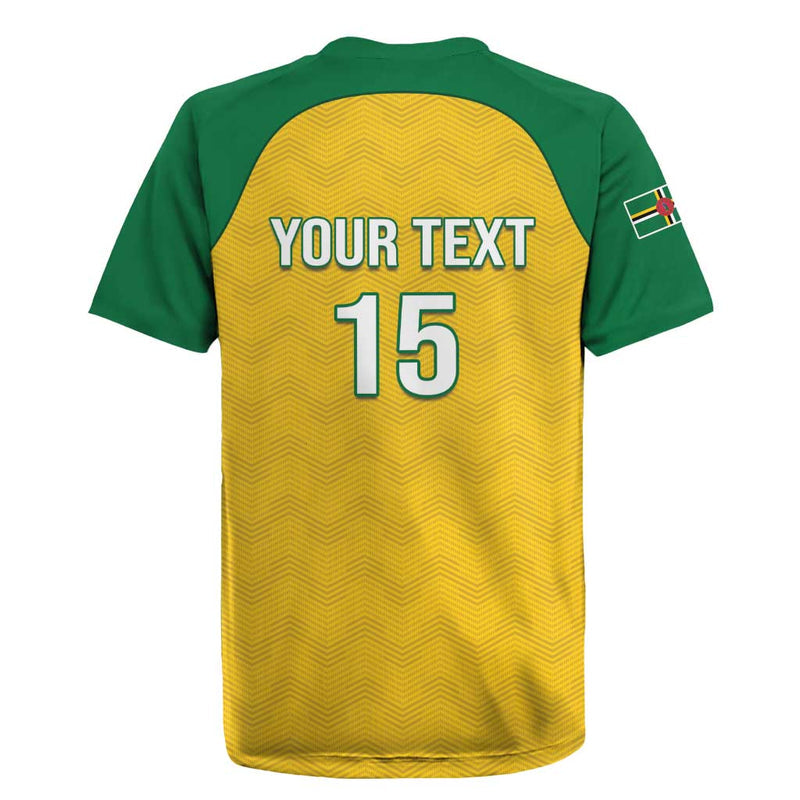 Custom Dominica Football Sisserou Parrot Yellow Color Rugby Jersey