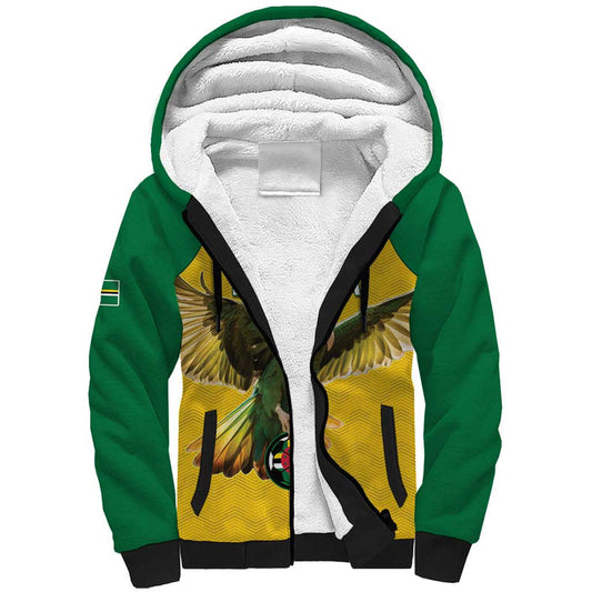 Custom Dominica Football Sisserou Parrot Yellow Color Sherpa Hoodie