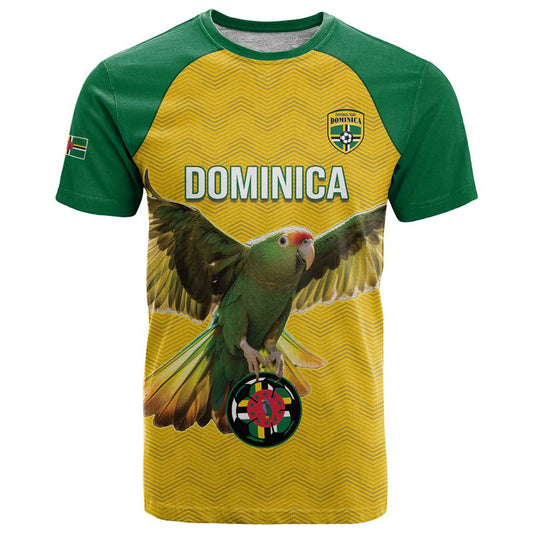 Custom Dominica Football Sisserou Parrot Yellow Color T Shirt