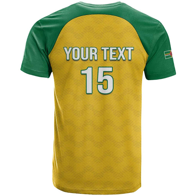 Custom Dominica Football Sisserou Parrot Yellow Color T Shirt