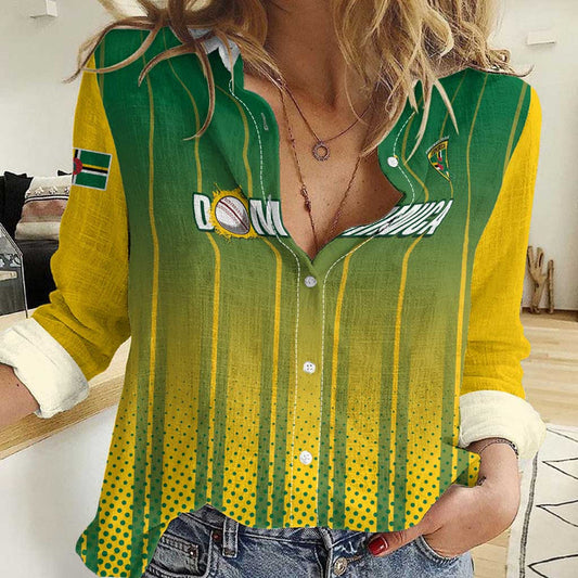Custom Dominica Cricket Sporty Style Women Casual Shirt