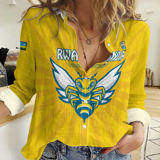 Custom Rwanda Football Go Amavubi Women Casual Shirt