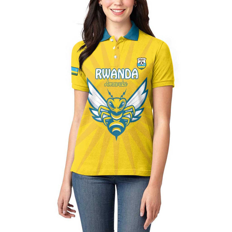 Custom Rwanda Football Go Amavubi Women Polo Shirt
