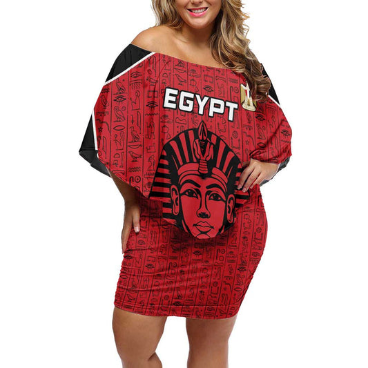 Custom Egypt Football Go Pharaohs Off Shoulder Short Dress