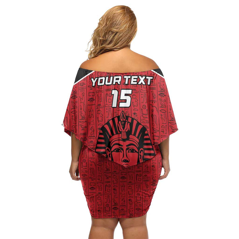 Custom Egypt Football Go Pharaohs Off Shoulder Short Dress