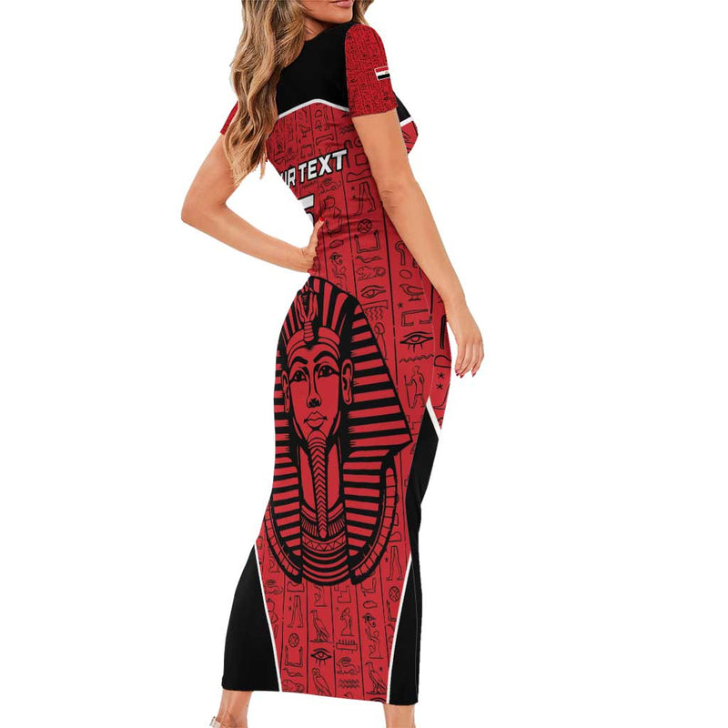 Custom Egypt Football Go Pharaohs Short Sleeve Bodycon Dress