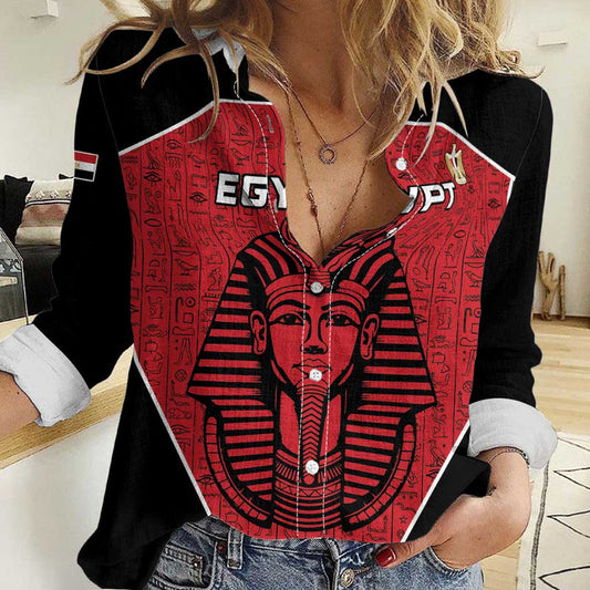 Custom Egypt Football Go Pharaohs Women Casual Shirt