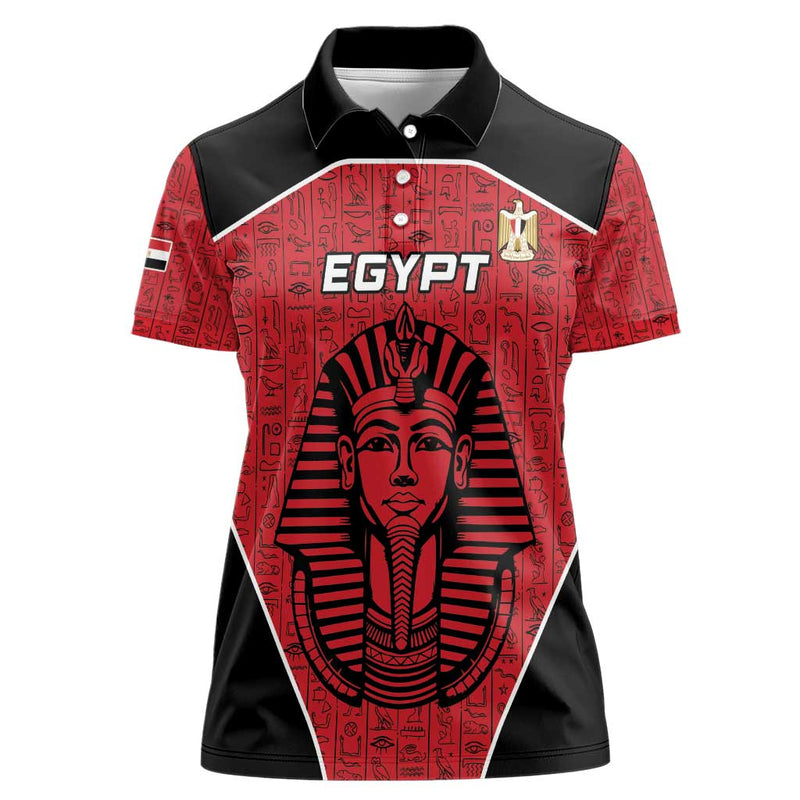 Custom Egypt Football Go Pharaohs Women Polo Shirt