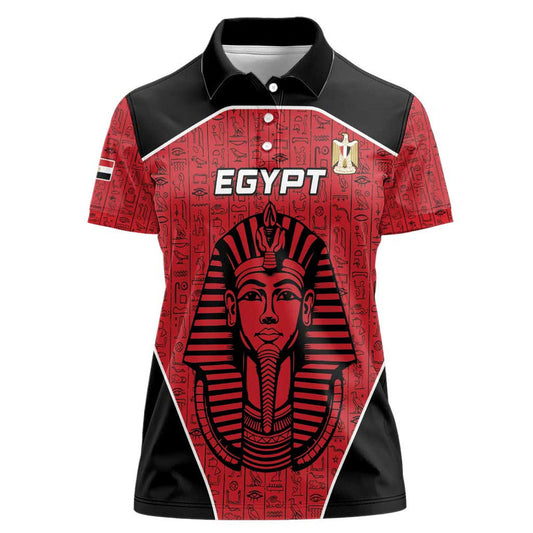 Custom Egypt Football Go Pharaohs Women Polo Shirt