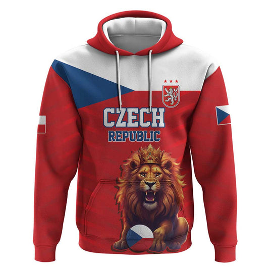 Custom Czech Republic Football Go Champions Sporty Style with Lion Mascot Hoodie