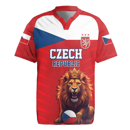 Custom Czech Republic Football Go Champions Sporty Style With Lion Mascot Rugby Jersey