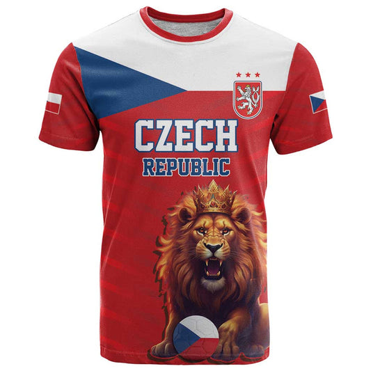 Custom Czech Republic Football Go Champions Sporty Style with Lion Mascot T Shirt