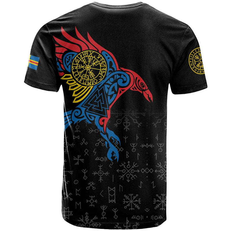 Aland Vikings Culture Norse Mythology Raven Tattoo T Shirt