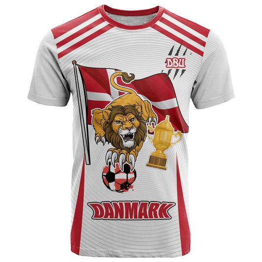 Custom Danmark Football Go Champions Denmark Sporty Style T Shirt