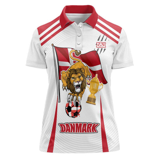 Custom Danmark Football Go Champions Denmark Sporty Style Women Polo Shirt
