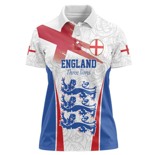 Custom England Football We are Champions Sporty Style The Three Lions Women Polo Shirt