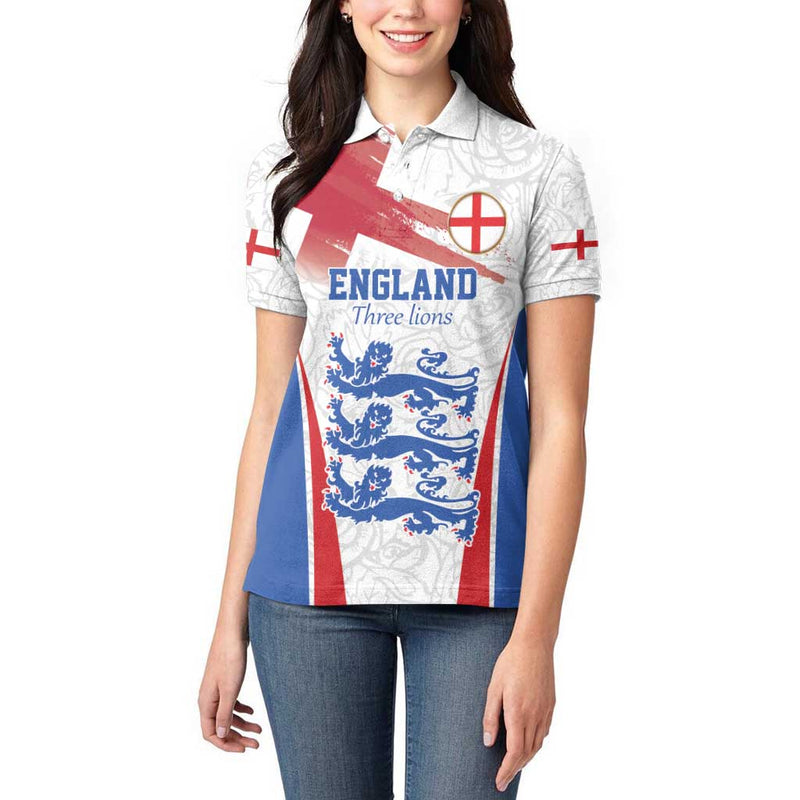 Custom England Football We are Champions Sporty Style The Three Lions Women Polo Shirt