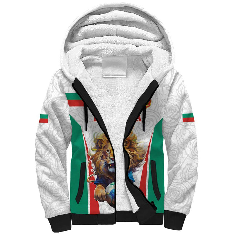 Custom Bulgaria Football We are Champions Sporty Style with Lion Mascot Sherpa Hoodie