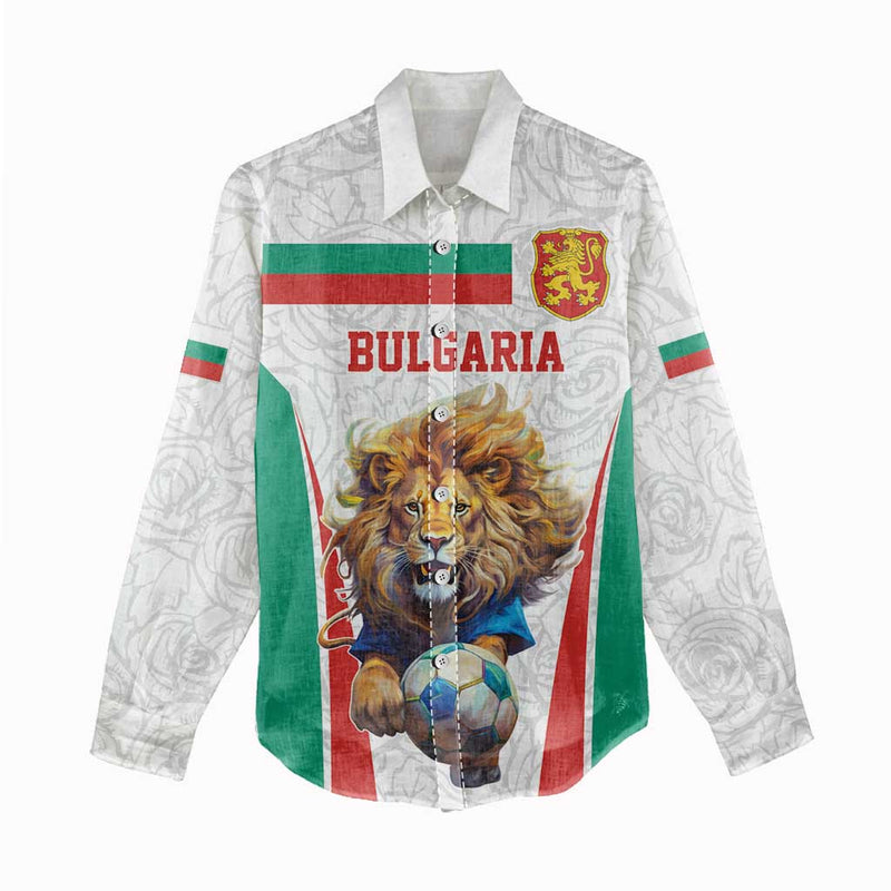 Custom Bulgaria Football We are Champions Sporty Style with Lion Mascot Women Casual Shirt