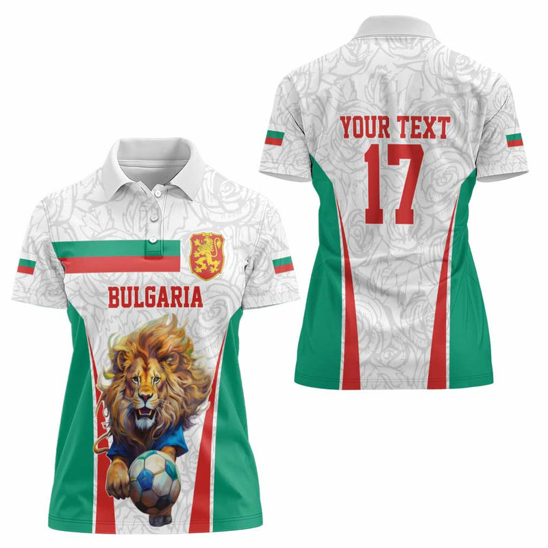 Custom Bulgaria Football We are Champions Sporty Style with Lion Mascot Women Polo Shirt