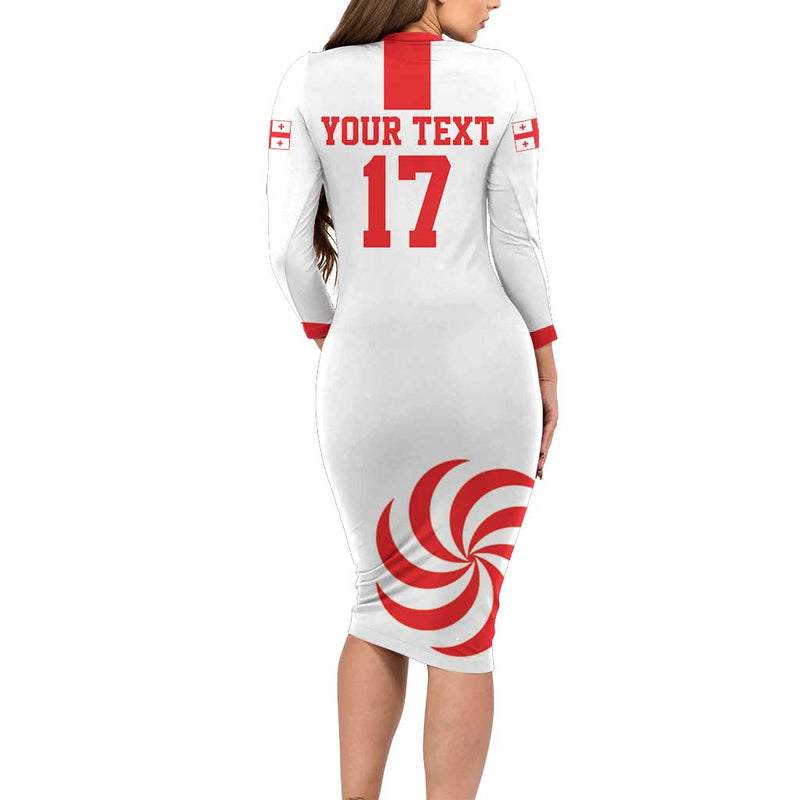 Custom Georgia Rugby We Are Champions Sporty Style With The Lelos Long Sleeve Bodycon Dress
