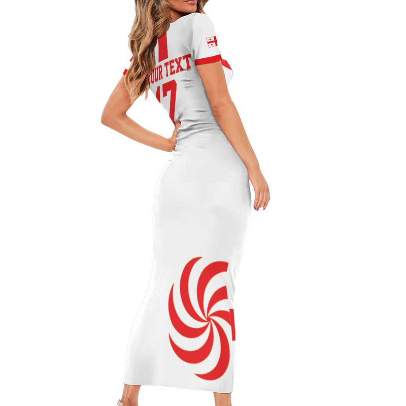 Custom Georgia Rugby We Are Champions Sporty Style With The Lelos Short Sleeve Bodycon Dress