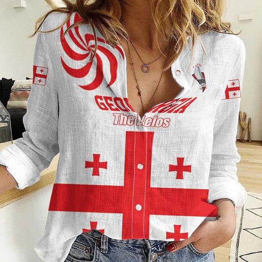 Custom Georgia Rugby We are Champions Sporty Style with The Lelos Women Casual Shirt