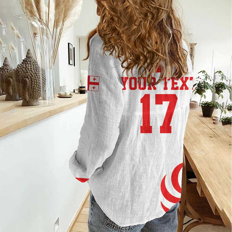Custom Georgia Rugby We are Champions Sporty Style with The Lelos Women Casual Shirt