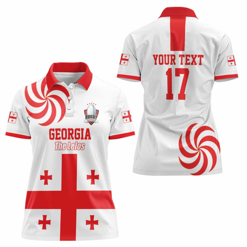 Custom Georgia Rugby We are Champions Sporty Style with The Lelos Women Polo Shirt