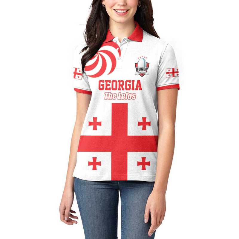 Custom Georgia Rugby We are Champions Sporty Style with The Lelos Women Polo Shirt