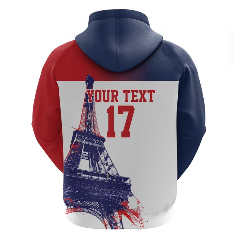 Custom France Basketball Eiffel Tower Sporty Style Hoodie