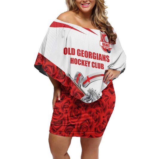 Custom England Field Hockey Champions Old Georgians Hockey Club Sporty Style Off Shoulder Short Dress